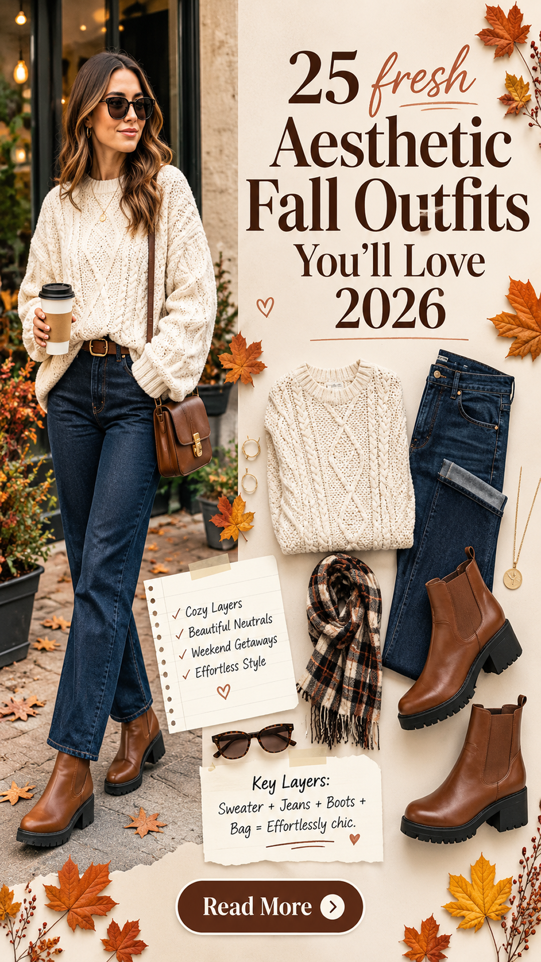 25 Aesthetic Fall Outfits You’ll Love 2026 | Cozy & Trendy Fall Outfit Inspo