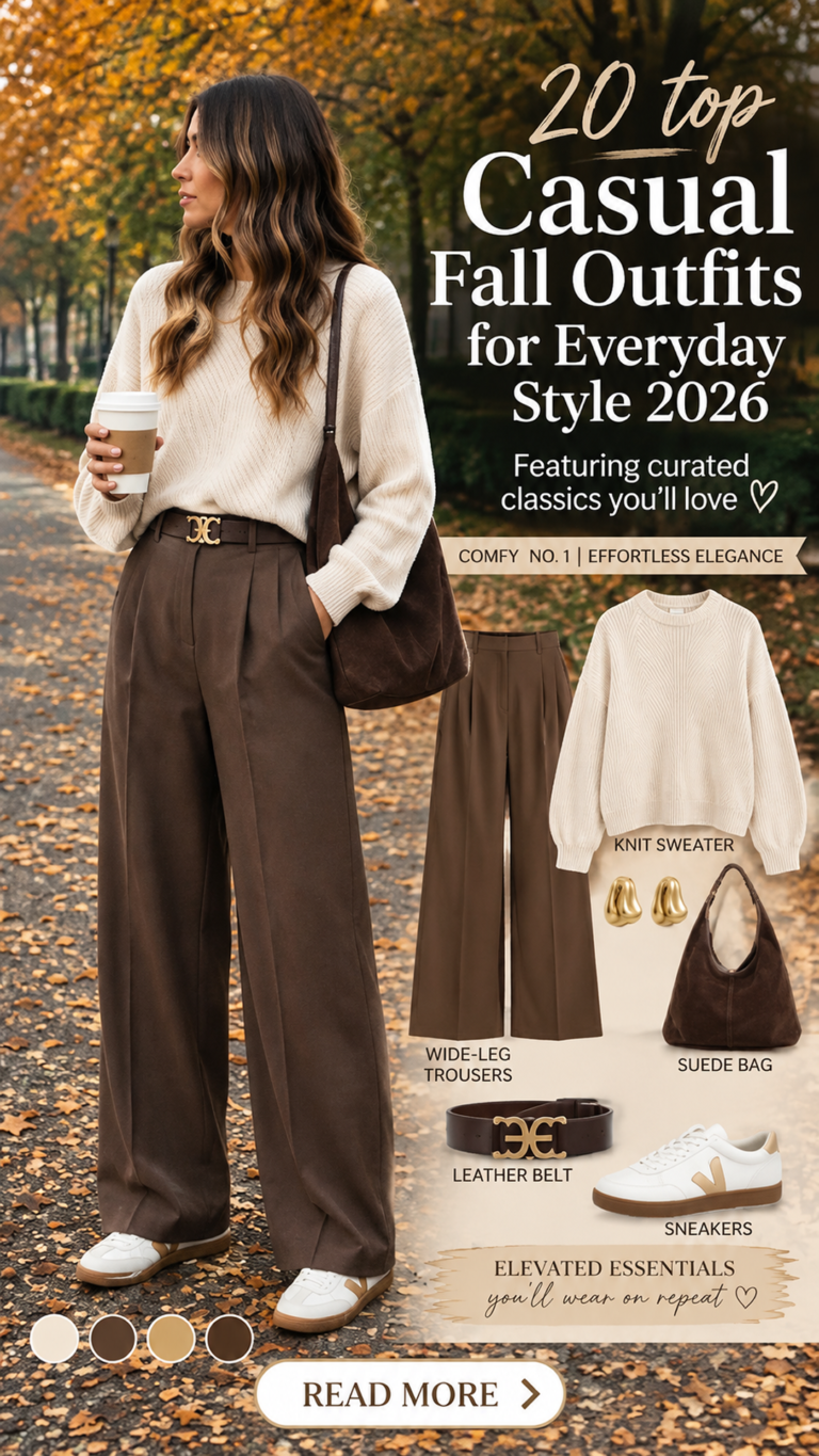 20 Casual Fall Outfits for Everyday Style 2026 | Cute & Effortless Fall Outfit Ideas