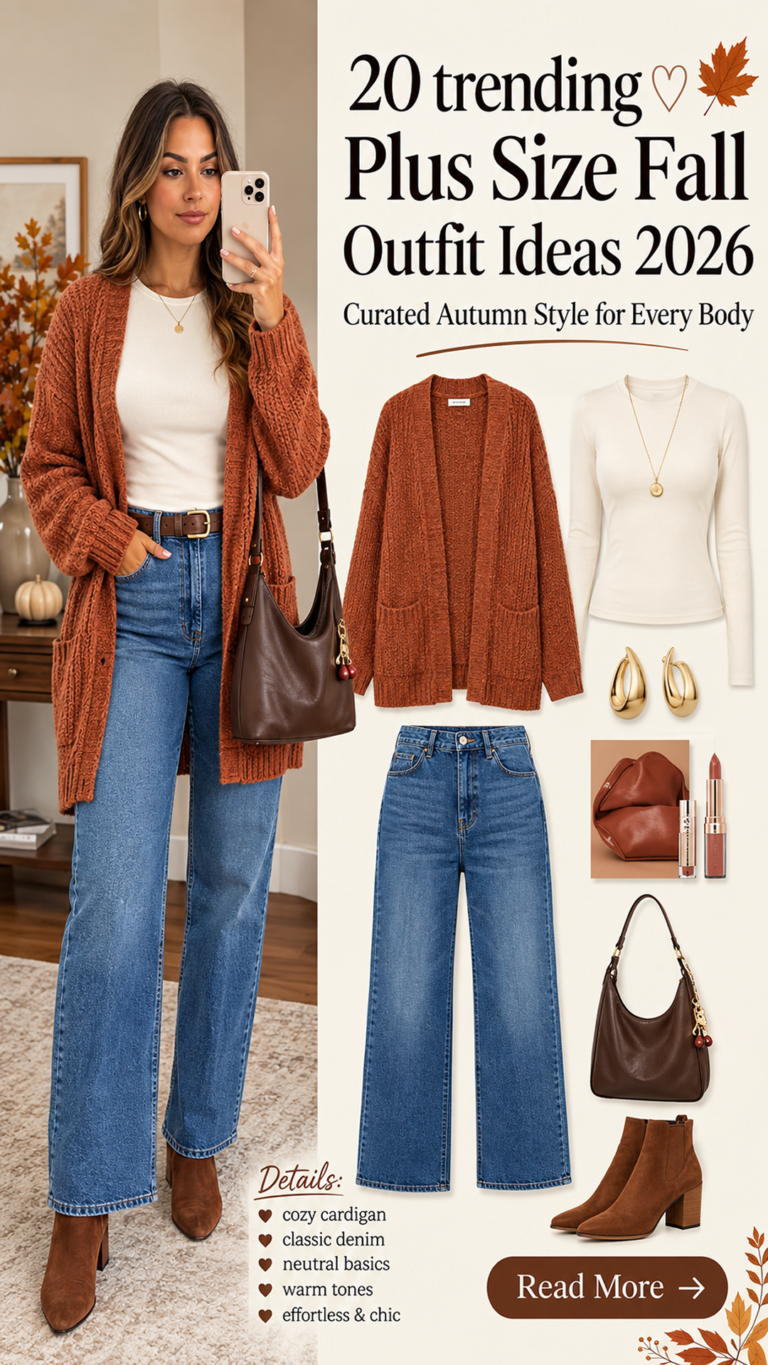 20 Plus Size Fall Outfit Ideas 2026 | Cute, Stylish & Flattering Fall Outfits