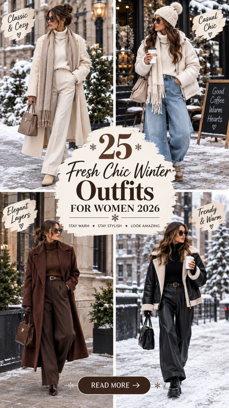 25 Chic Winter Outfits for Women 2026 | Cozy, Stylish & Trendy Winter Outfit Ideas