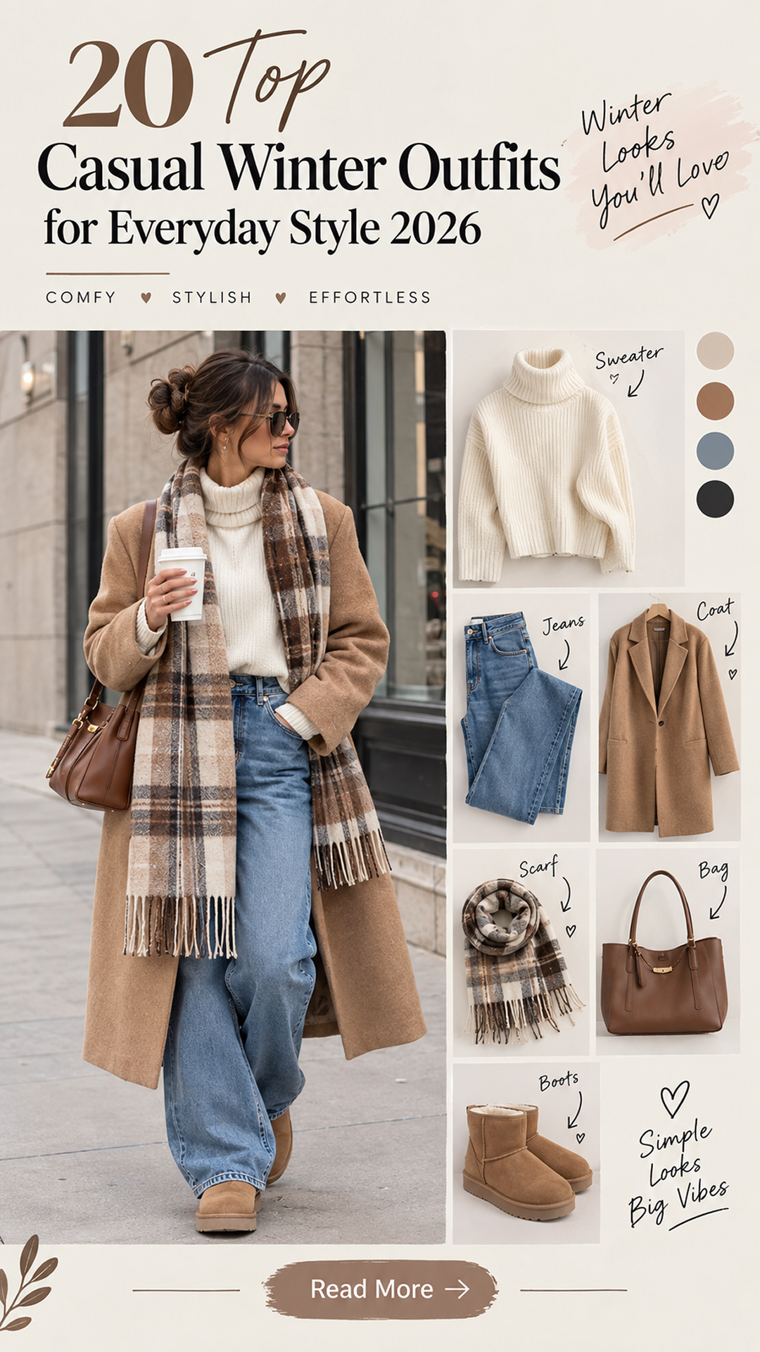 20 Casual Winter Outfits for Everyday Style 2026 | Cute, Cozy & Stylish Winter Outfit Ideas