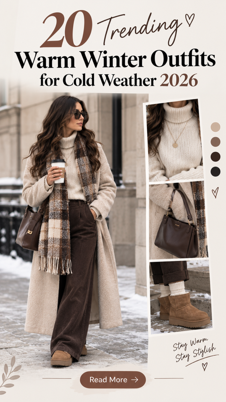 20 Warm Winter Outfits for Cold Weather 2026 | Cozy, Stylish & Winter-Ready Outfit Ideas