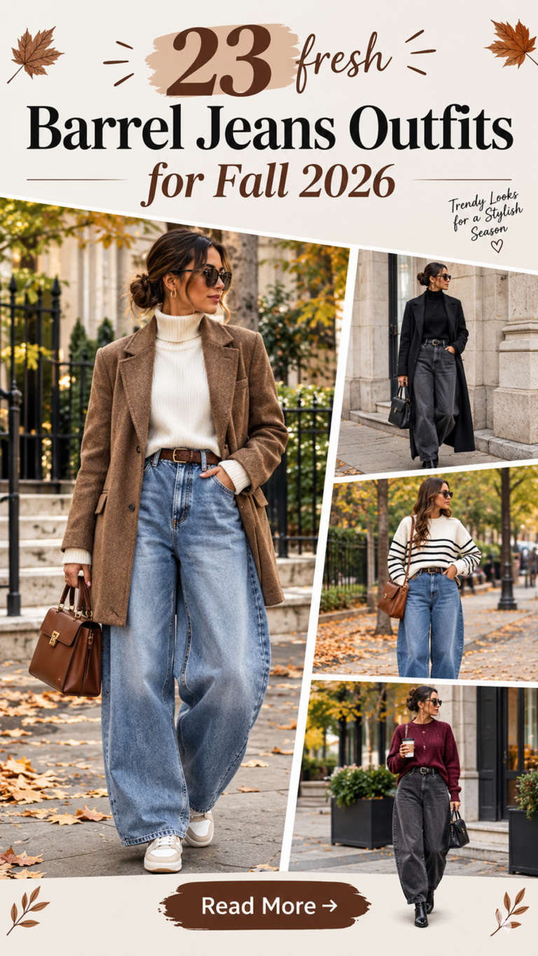 23 Barrel Jeans Outfits for Fall 2026 | Cute, Chic & Trendy Barrel Jeans Outfit Ideas