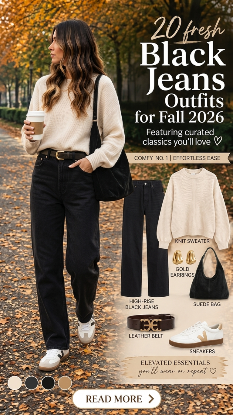 20 Black Jeans Outfits for Fall 2026 | Cute, Chic & Stylish Black Jeans Outfit Ideas