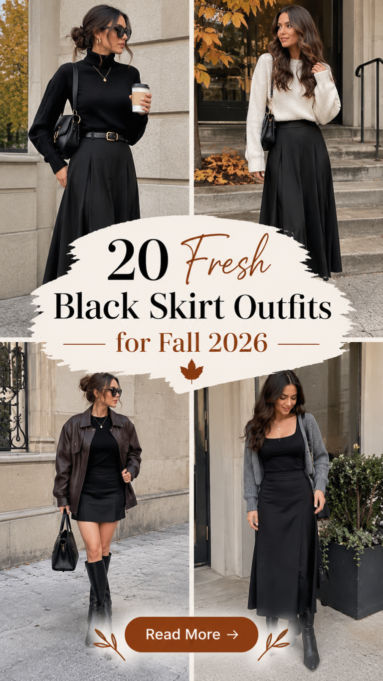 20 Black Skirt Outfits for Fall 2026 | Cute, Chic & Stylish Black Skirt Fall Outfit Ideas