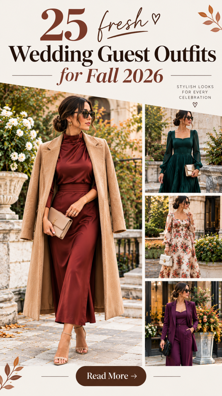 25 Wedding Guest Outfits for Fall 2026 | Chic, Elegant & Stylish Fall Wedding Guest Outfit Ideas