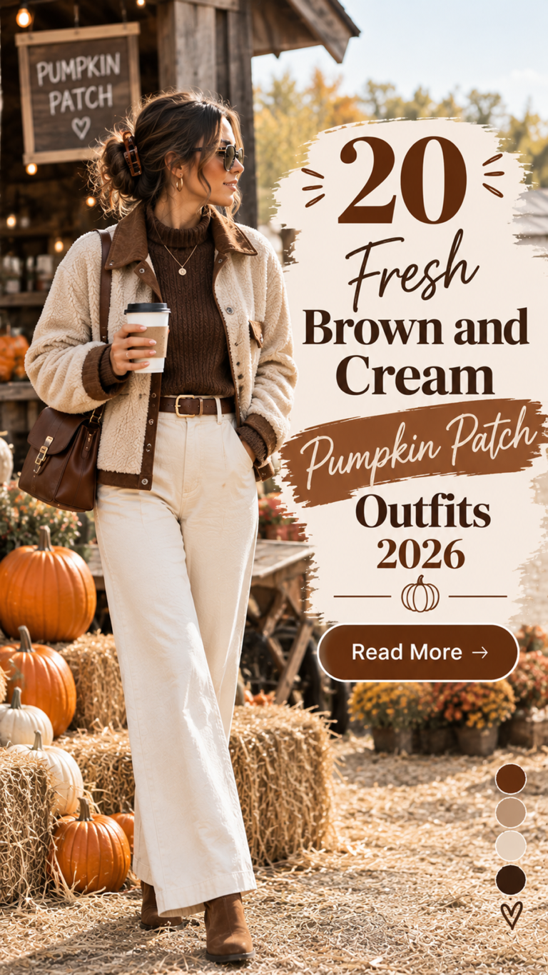20 Brown and Cream Pumpkin Patch Outfits 2026 | Chic, Cozy & Neutral Autumn Outfit Ideas