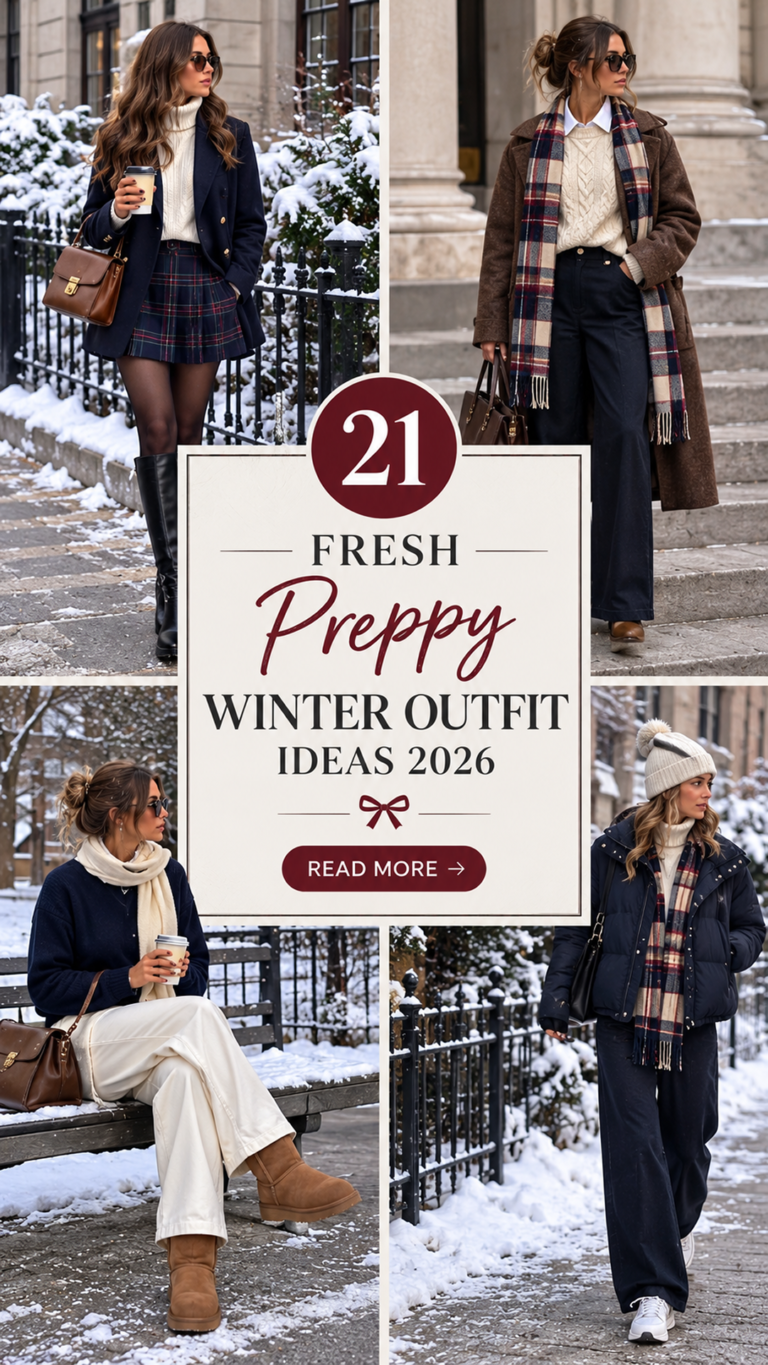 21 Preppy Winter Outfit Ideas 2026 | Collegiate Style with Sweater Vests