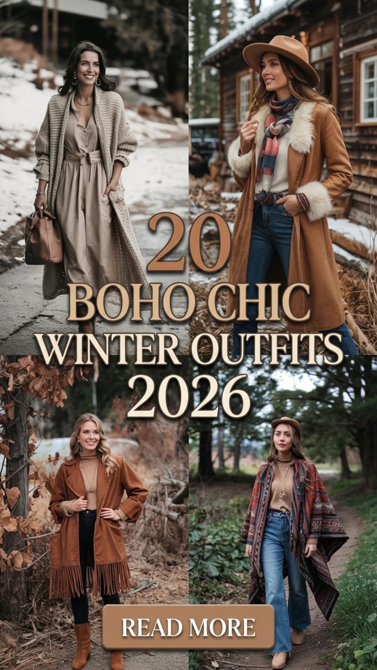 20 Boho Chic Winter Outfits 2026 | Flowy Layers & Earthy Tones