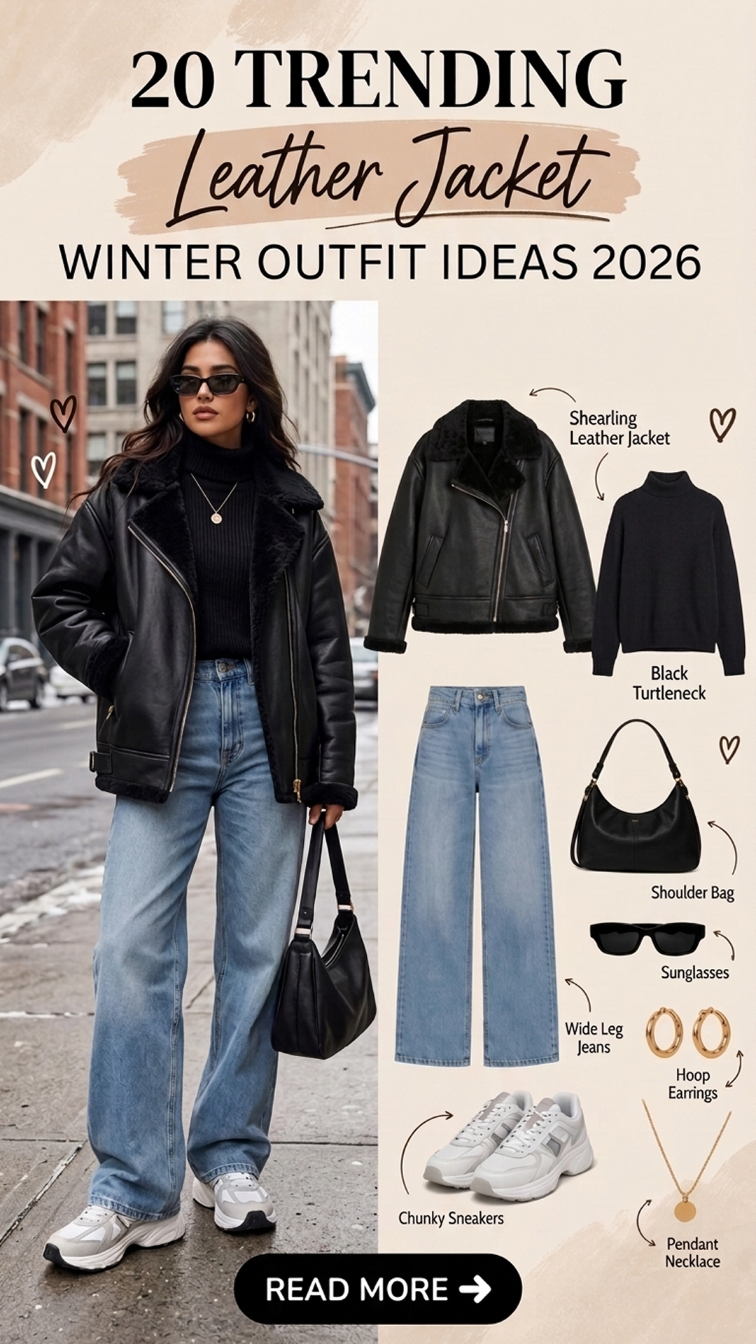 20 Leather Jacket Winter Outfit Ideas 2026 | Edgy & Warm Combinations