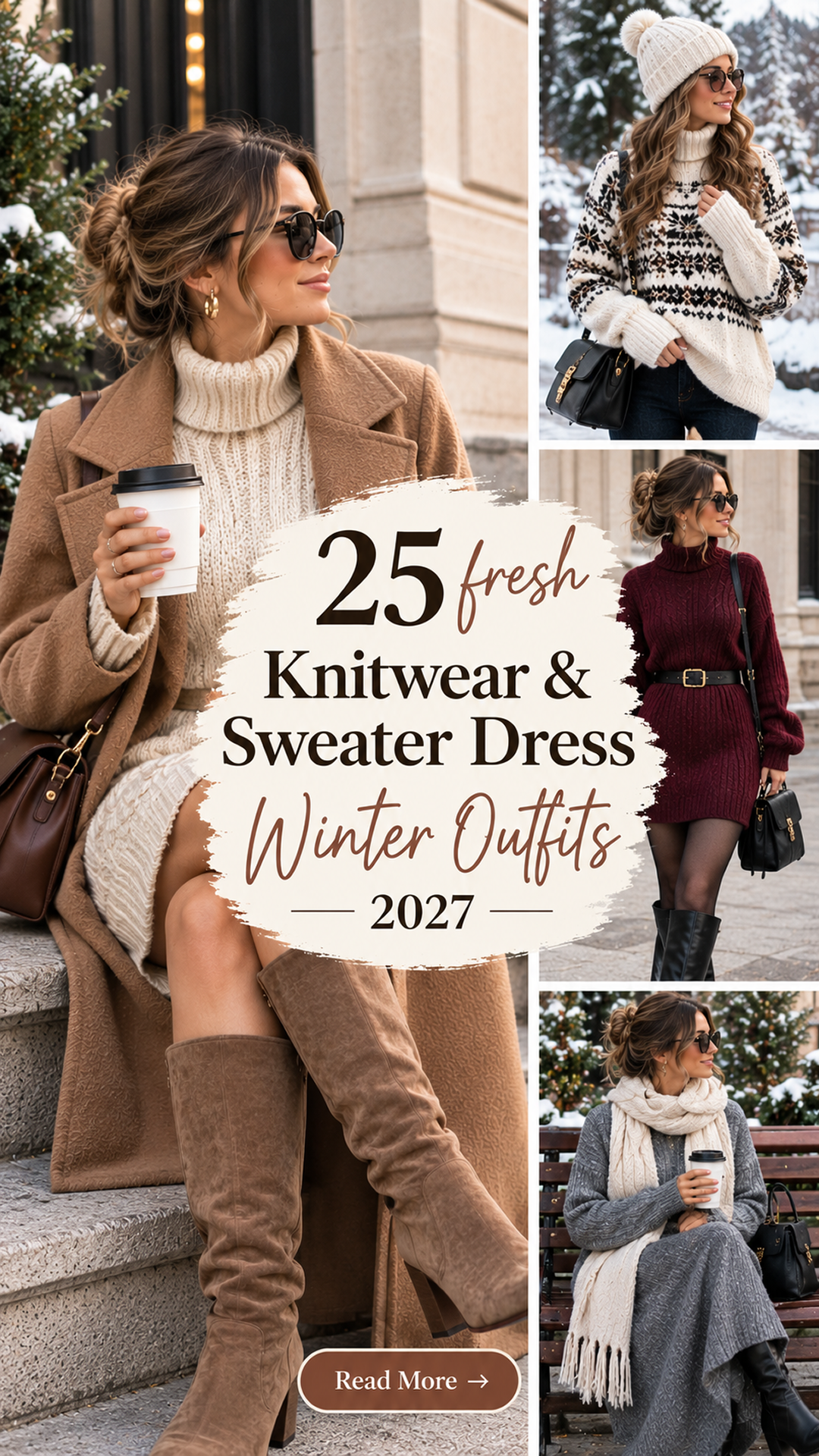 25 Knitwear & Sweater Dress Winter Outfits 2027 | Cozy One-Piece Wonders