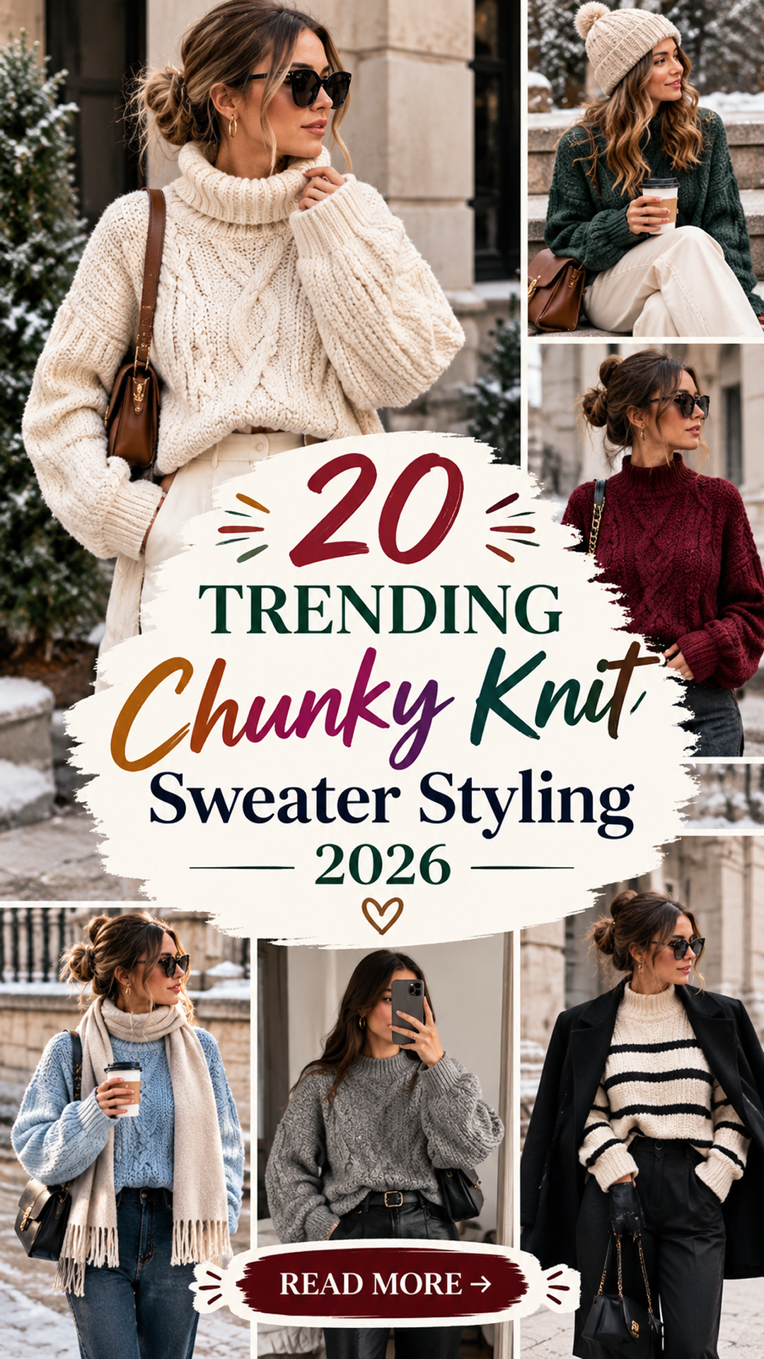 20 Chunky Knit Sweater Styling 2026 | Cozy Textures & Balanced Proportions