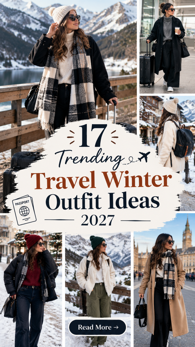 17 Travel Winter Outfit Ideas 2027 | Comfortable & Stylish Airport Looks