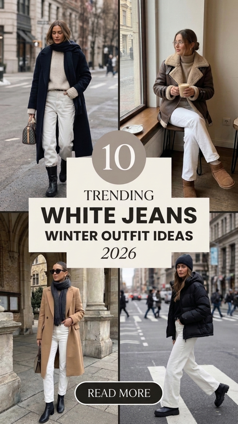 10 White Jeans Winter Outfit Ideas 2026 | Breaking the "No White After Labor Day" Rule