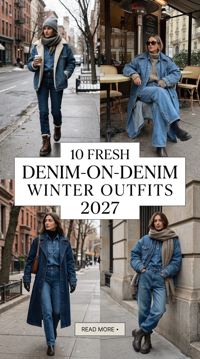 10 Denim-on-Denim Winter Outfits 2027 | The Canadian Tuxedo Trend