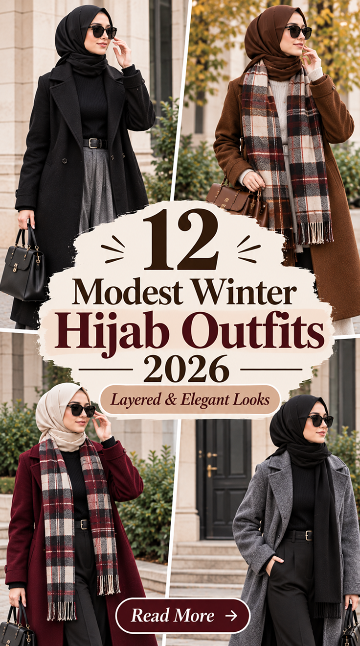 12 Modest Winter Hijab Outfits 2026 Layered & Elegant Looks